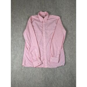 Brooks Brothers Red Fleece Shirt Mens Large Pink Red 1818 Button Down Preppy